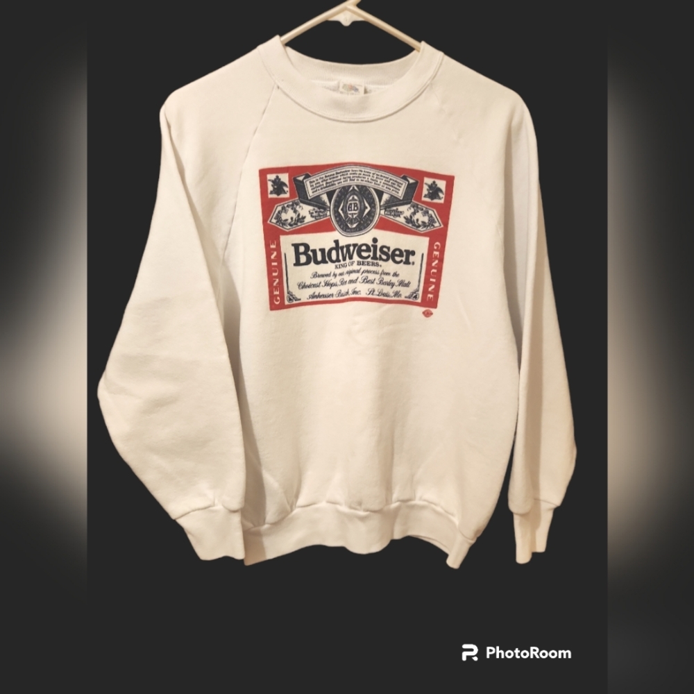 Vintage Budweiser Raglan Crew Neck Sweatshirt size L